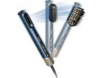Secador - BaByliss Air Wand, Alisador y Styler, De cabello mojado a peinado perfecto, Con aire, 1600W, 123 km/h, 4 temperaturas, 3 velocidades, Azul