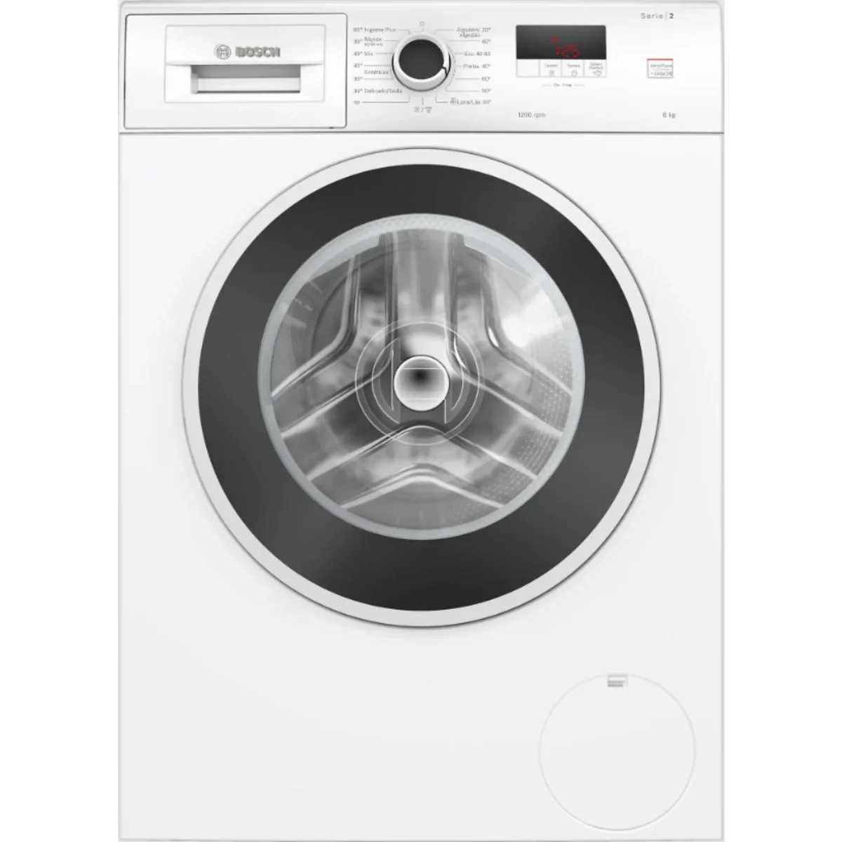 Lavadora carga frontal - Bosch WGE03200ES,Serie 2, 8 kg, 1.200 rpm, 13 programas, Higiene Plus, Motor EcoSilence, Blanco - Imagen 1