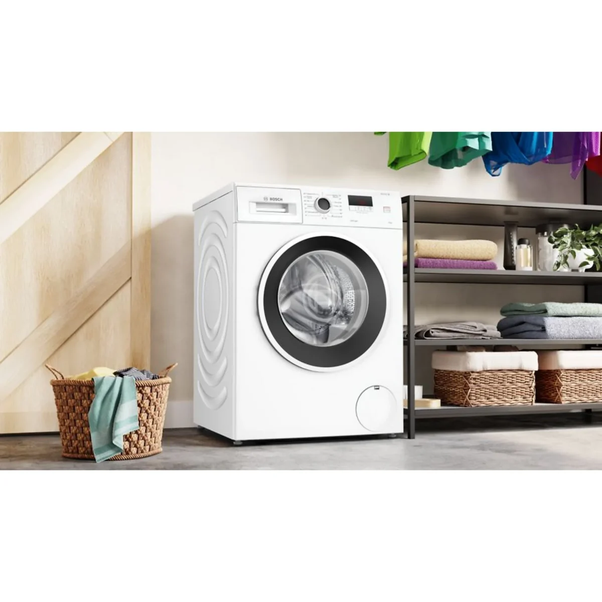 Lavadora carga frontal - Bosch WGE03200ES,Serie 2, 8 kg, 1.200 rpm, 13 programas, Higiene Plus, Motor EcoSilence, Blanco - Imagen 2